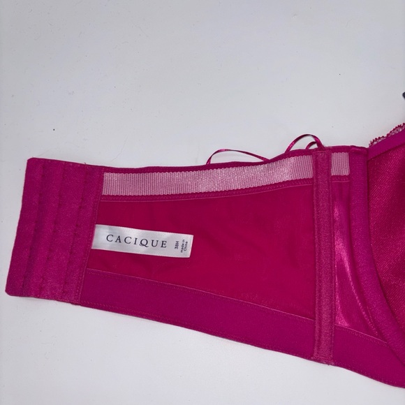 Cacique Asymmetrical Lightly Lined Balconette Bra Size 38H Pink - Picture 3 of 5